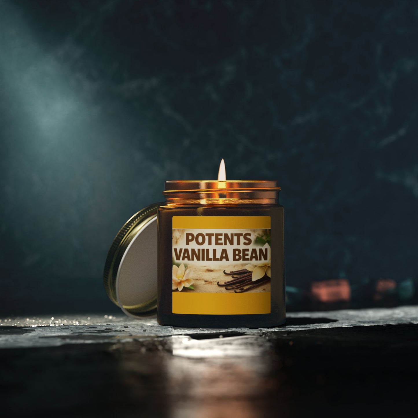 Vanilla Bean Scented Candle (4oz & 9oz) — Coconut Apricot Wax, Potent Vanilla Bean Aroma