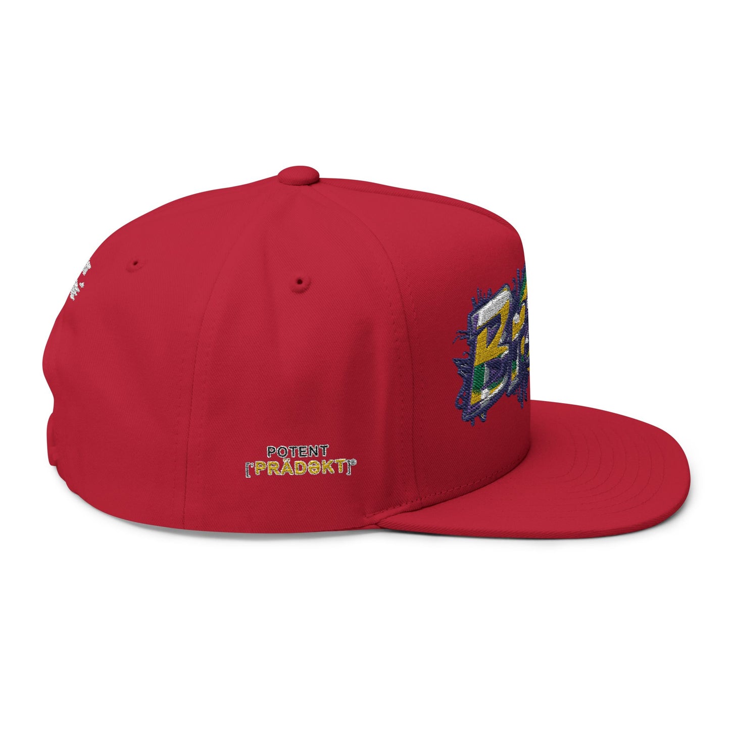 Brasil Graffiti Embroidered Flat Bill Cap — Brazilian Flag Streetwear Snapback