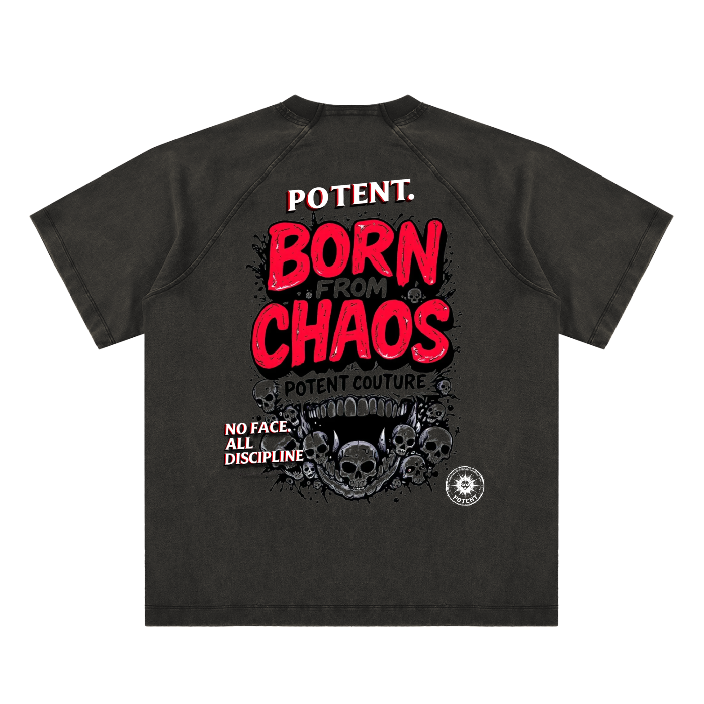 Vintage Washed Raglan Cotton T-Shirt