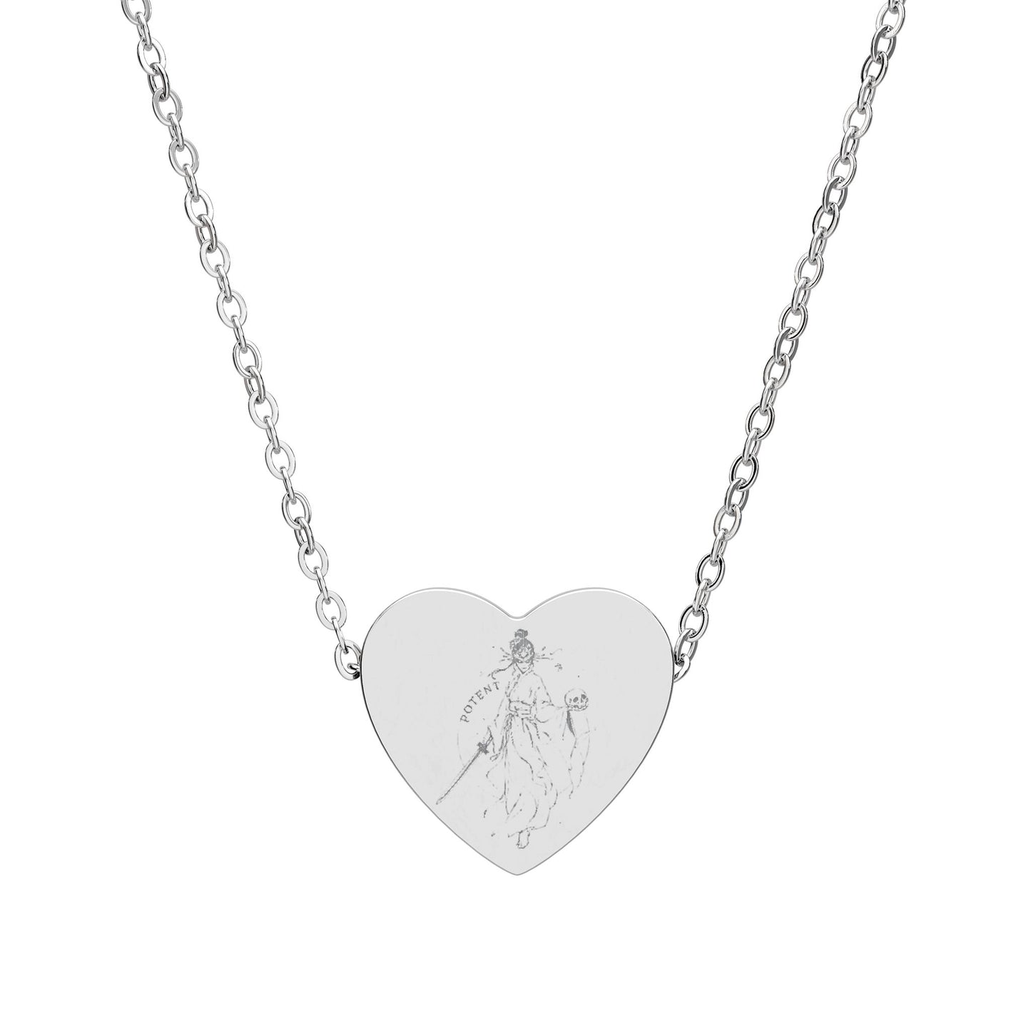 Love Heart Necklace — Engraved 'love' Pendant Necklace