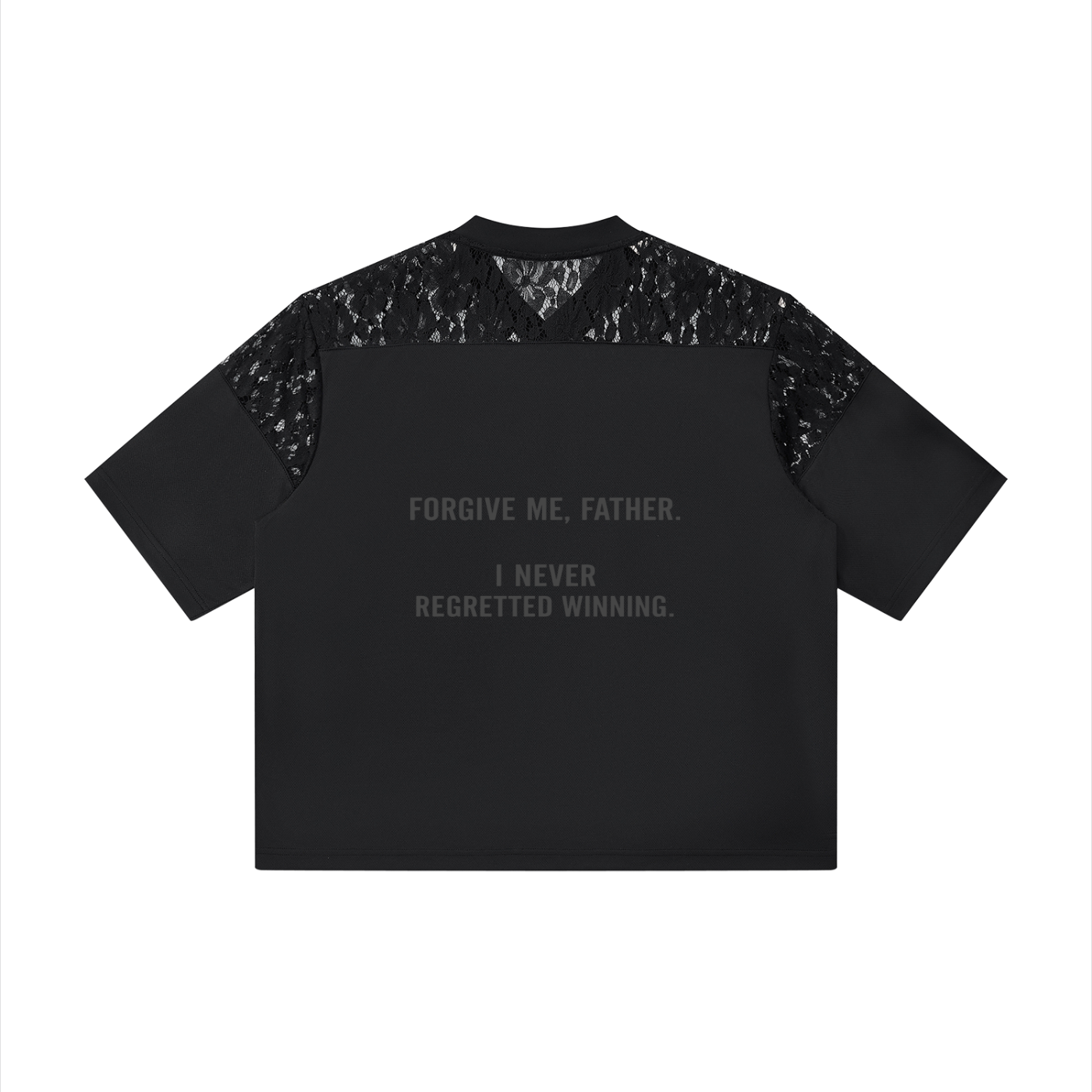Unisex Lace Paneling V-Neck T-Shirt