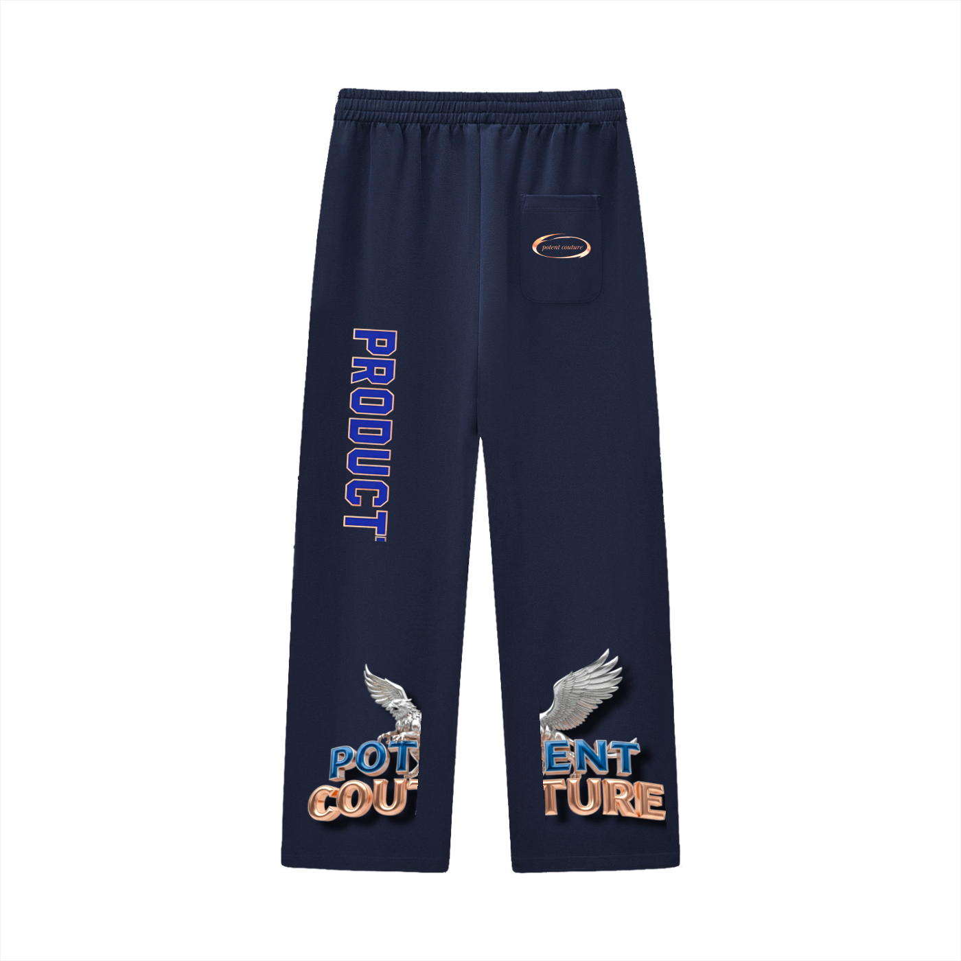 Curved Stripe Straight Sweatpants