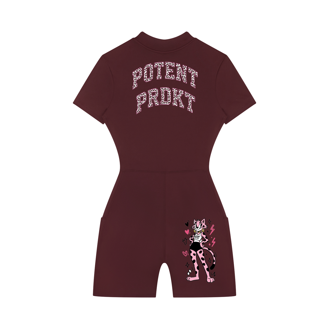 Women's Quarter-Zip Short Sleeve Romper