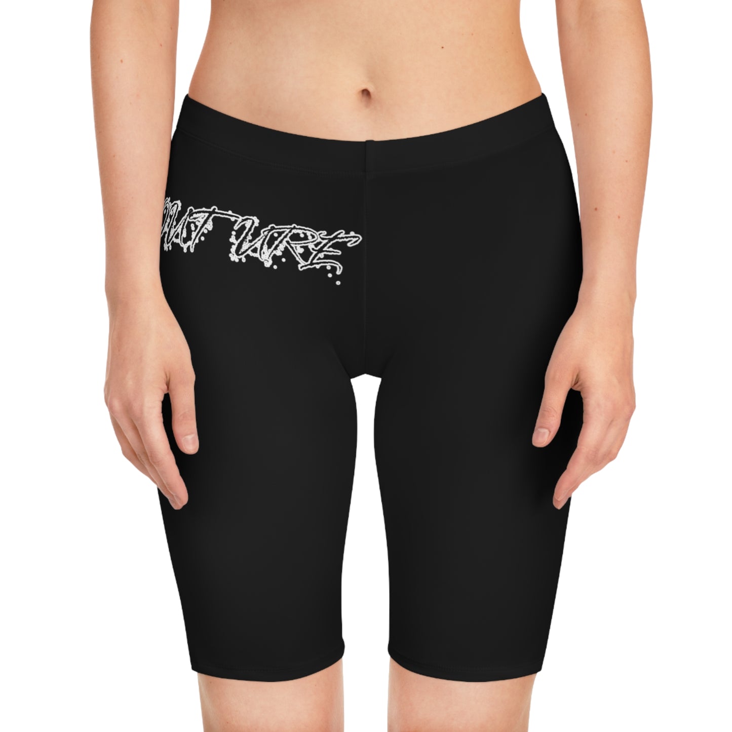 Potent Couture Women's Bike Shorts — Minimal Script Logo Cycling Shorts