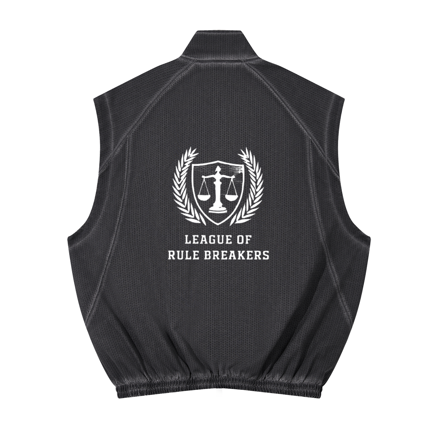 Unisex Vintage Wash Mesh Full-Zip Vest