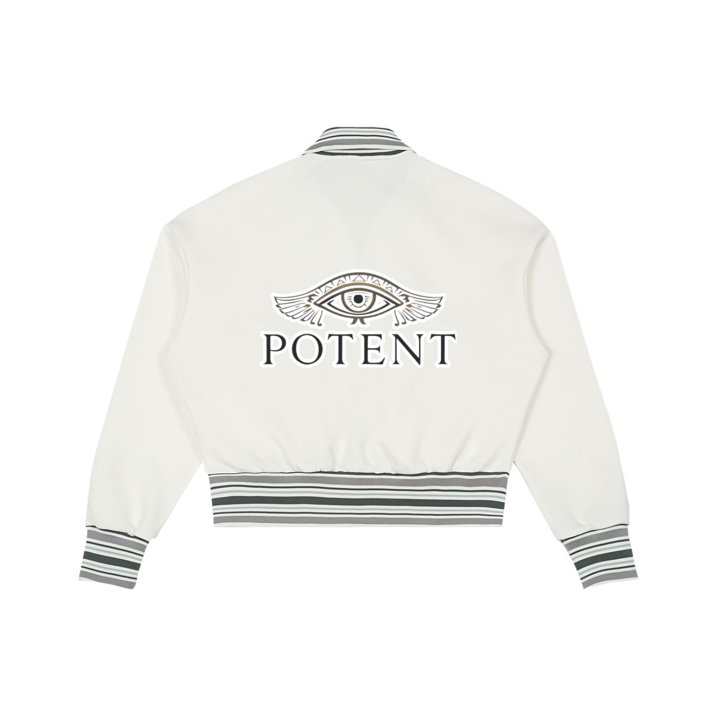 Striped Rib Collar Zip Jacket