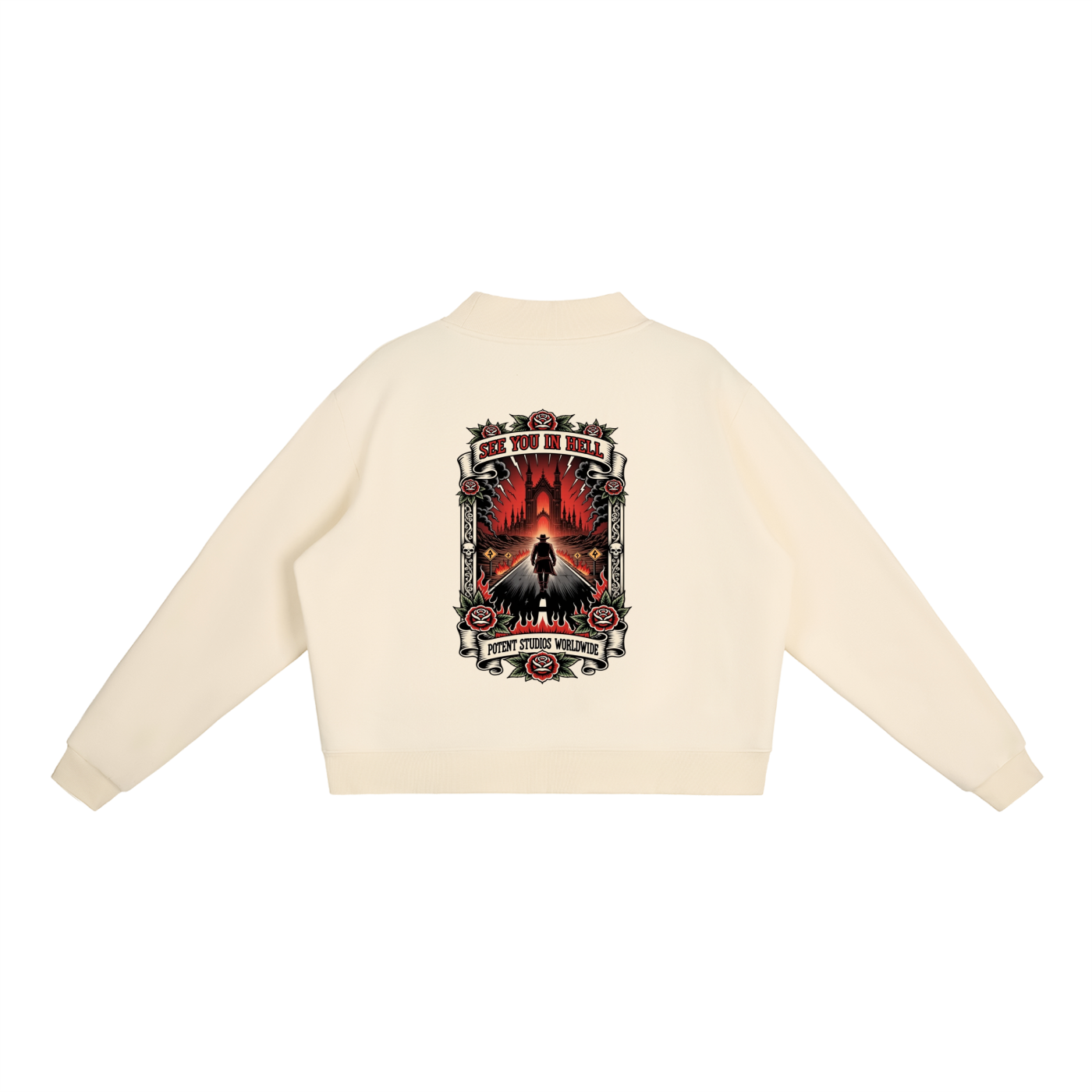 Essential Fleece Mock-Neck Crew Sweatshirt