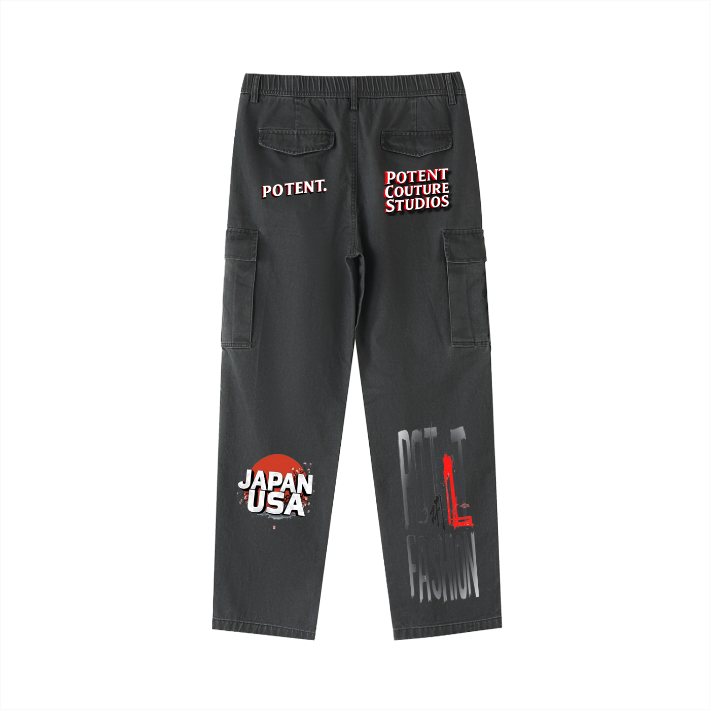 Cotton Elastic-Waist Cargo Pants