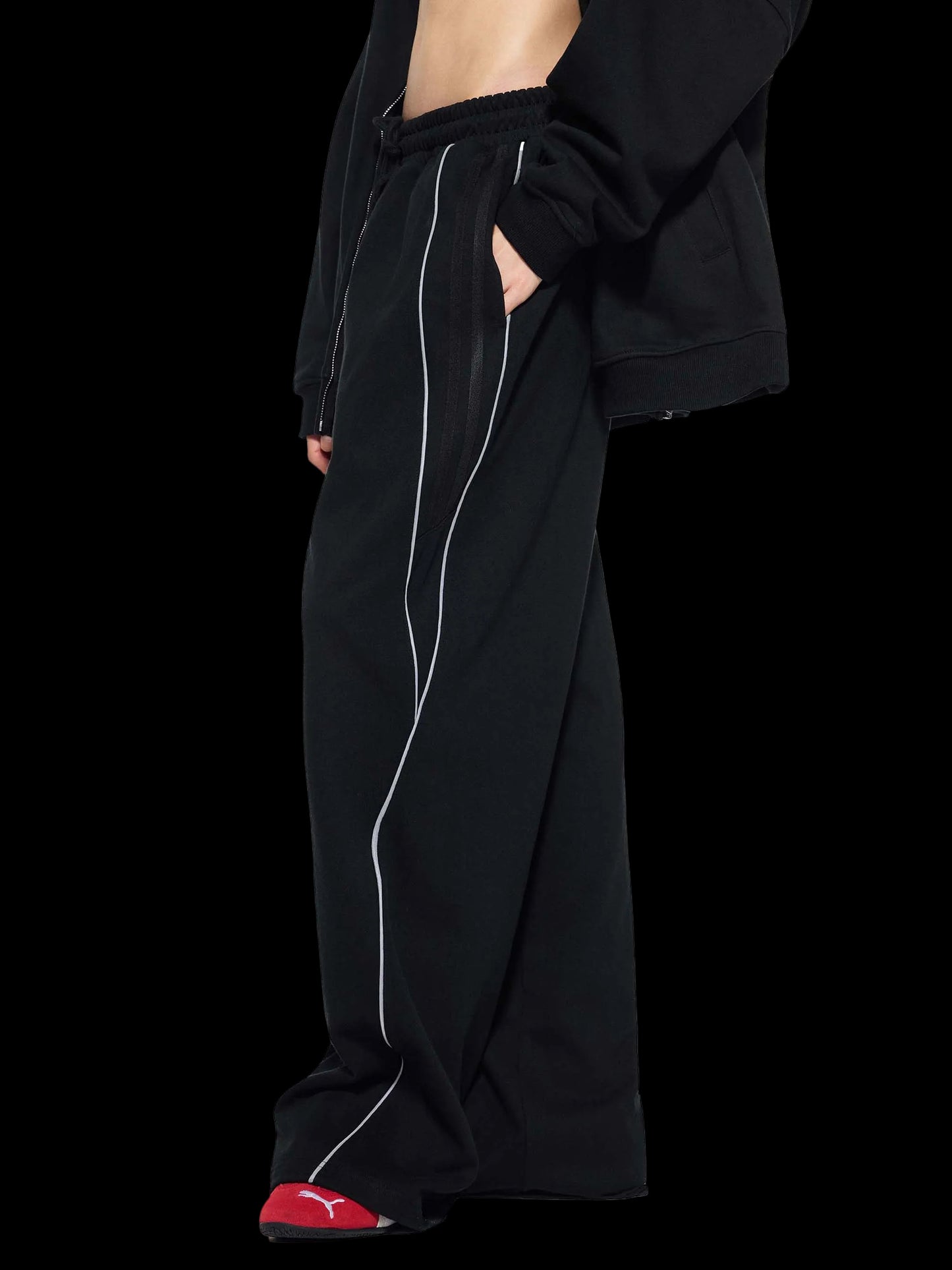 Reflection Striped Straight-Leg Sweatpants