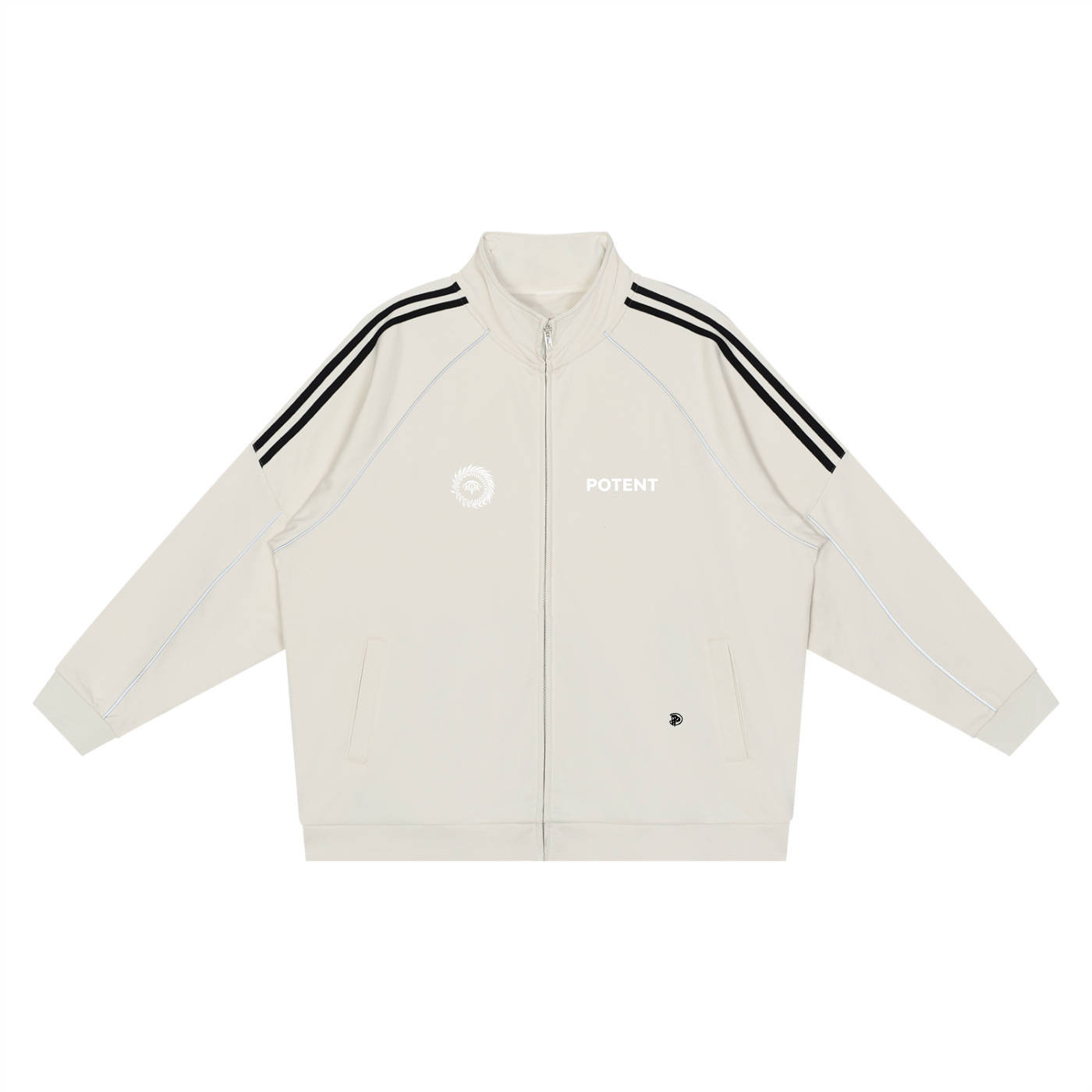 Reflection Striped Raglan Sleeve  Jacket