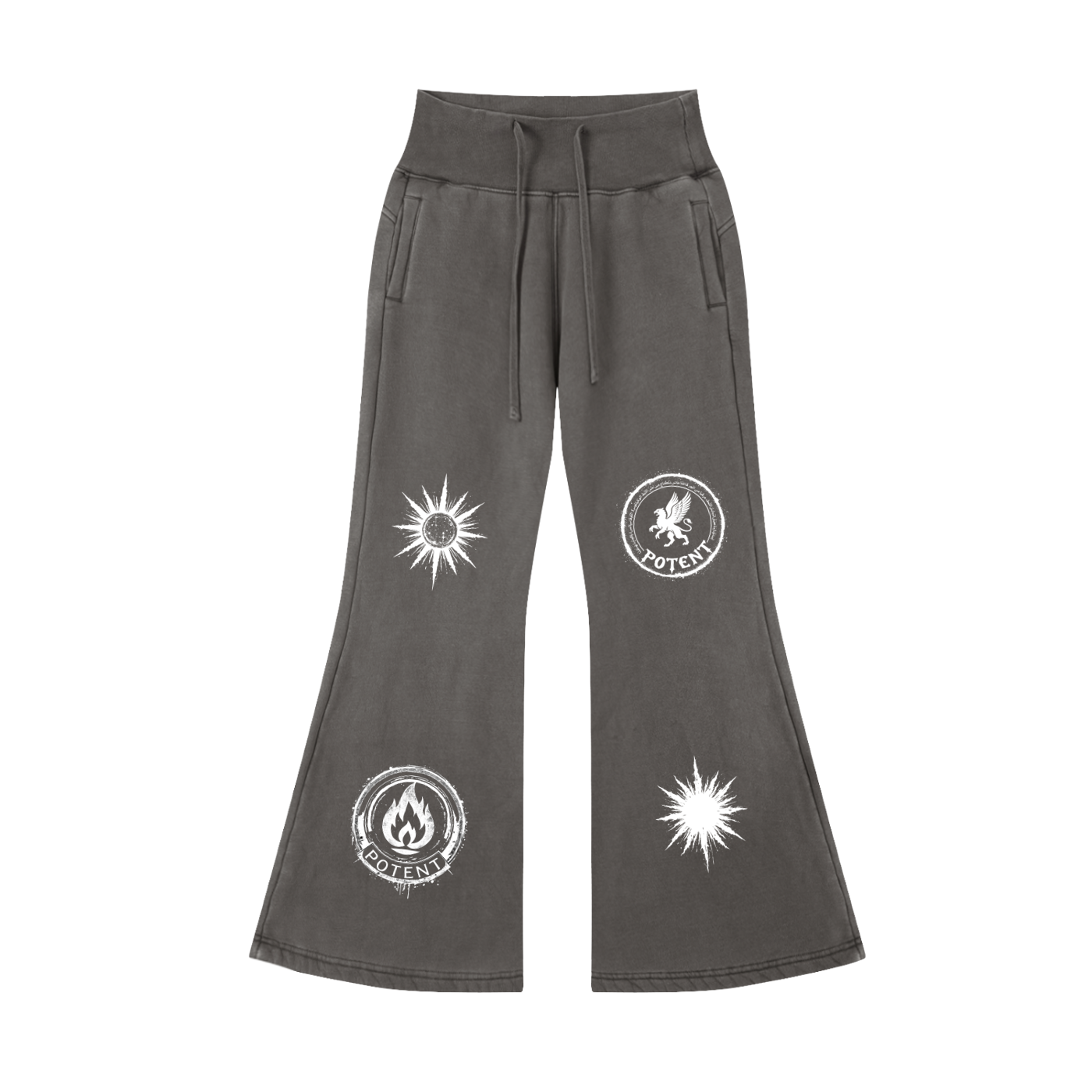 Vintage Washed Flared Fleece Pants