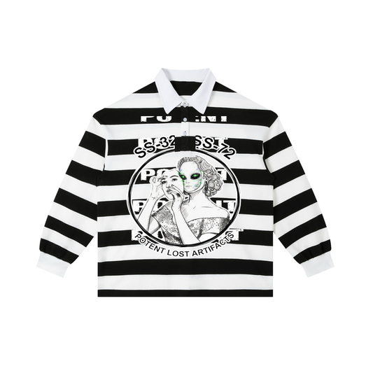 Color Block Stripe Polo Shirt
