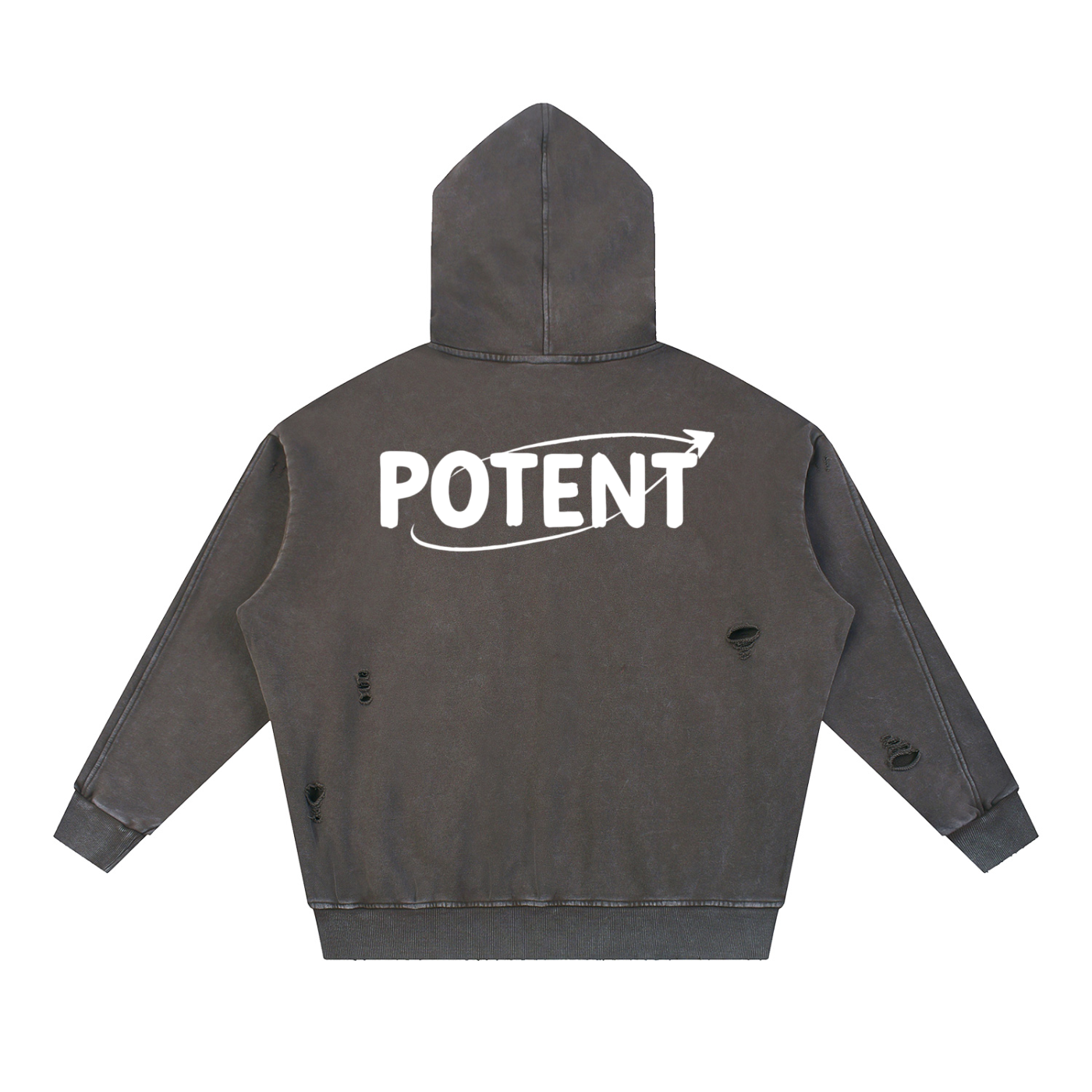 Snow Washed Distressed Panel Pocket Hoodie 420 GSM