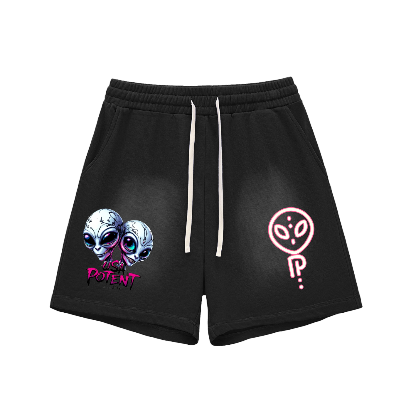 Sun Fade Raw Edge Cotton Shorts