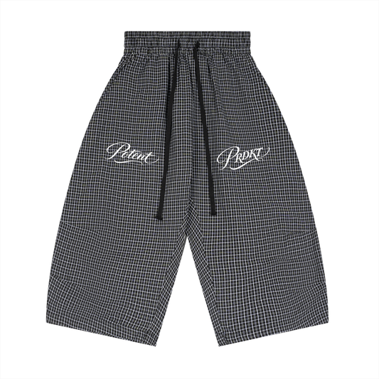 Unisex Plaid Loose Capri Shorts