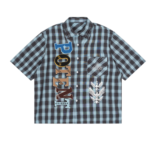 Unisex Boxy Plaid Short Sleeve Shirt