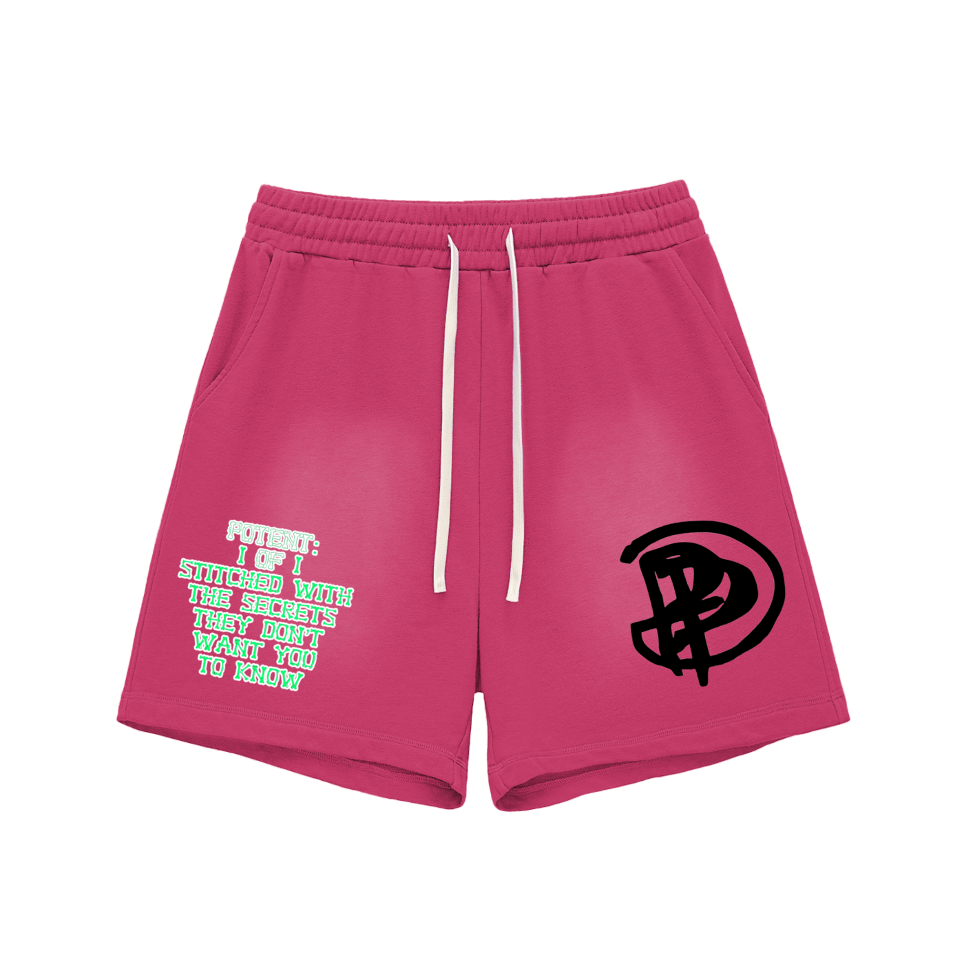 Sun Fade Raw Edge Cotton Shorts