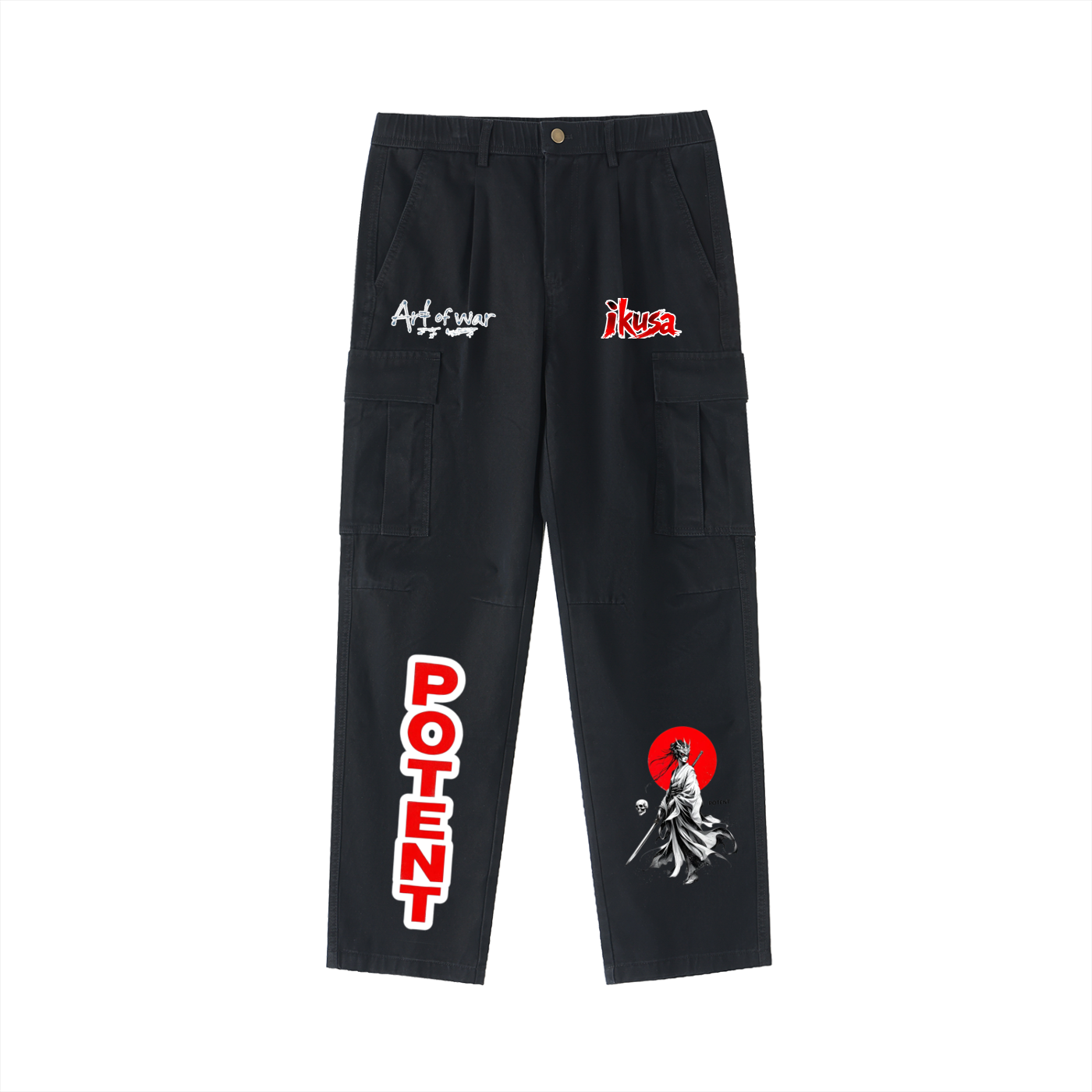 Cotton Elastic-Waist Cargo Pants