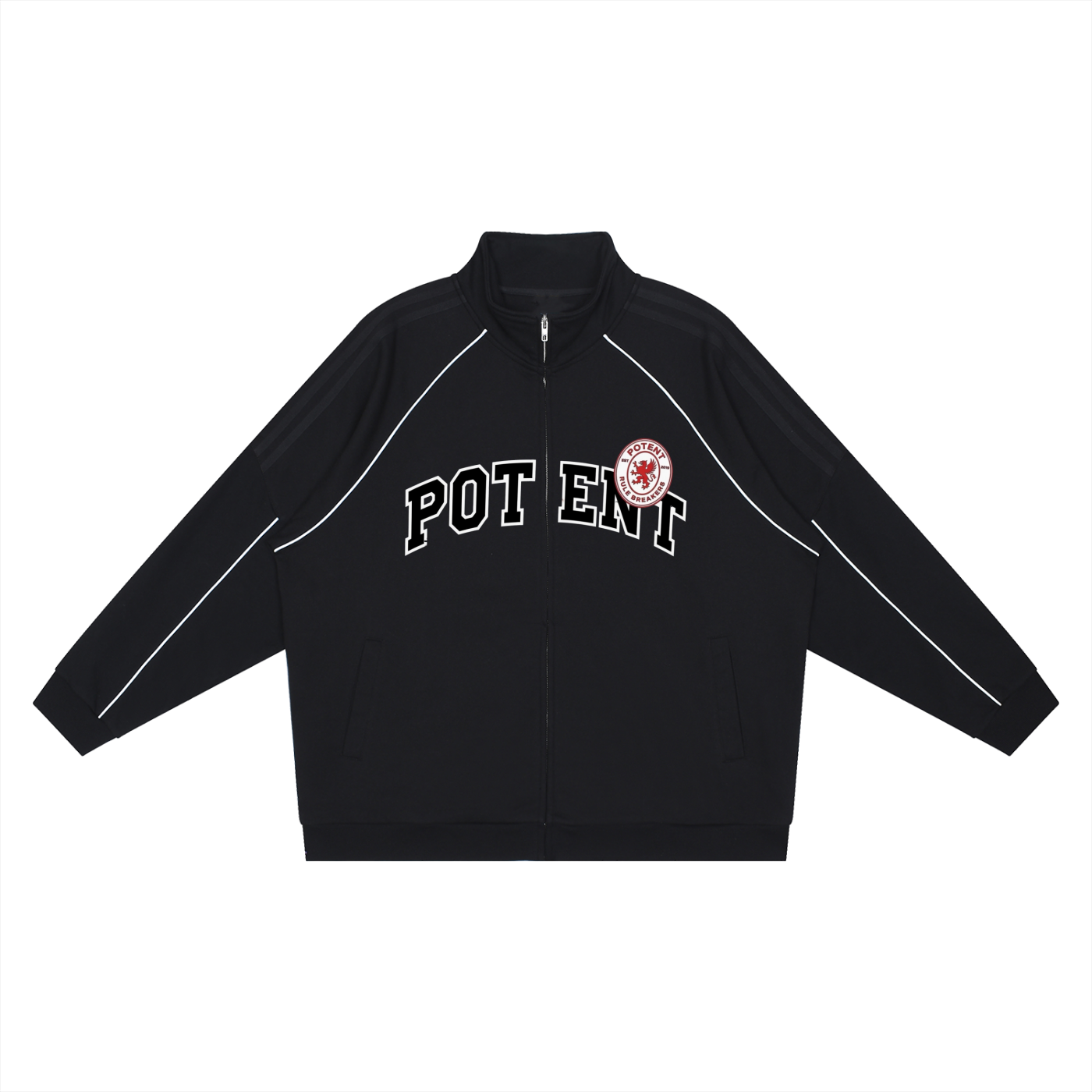Reflection Striped Raglan Sleeve  Jacket