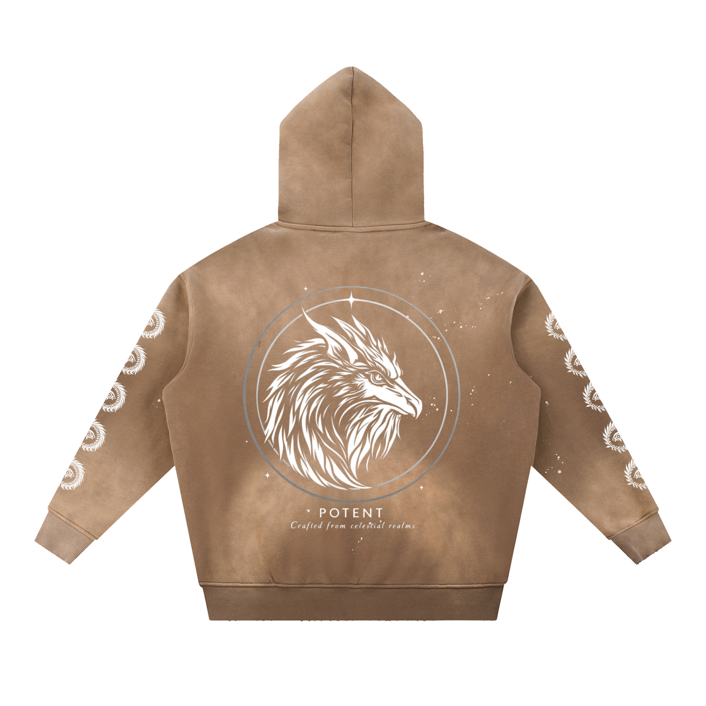 Vintage Washed Frayed Fleece Hoodie 360 GSM