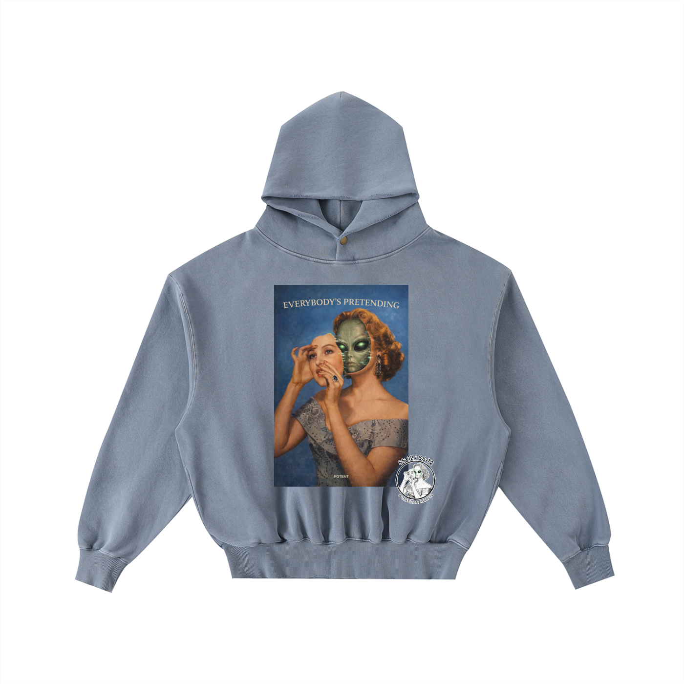 Frayed Enzyme Washed Fleece Hoodie