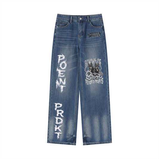 Women’s Vintage Wash Wide Leg Jeans