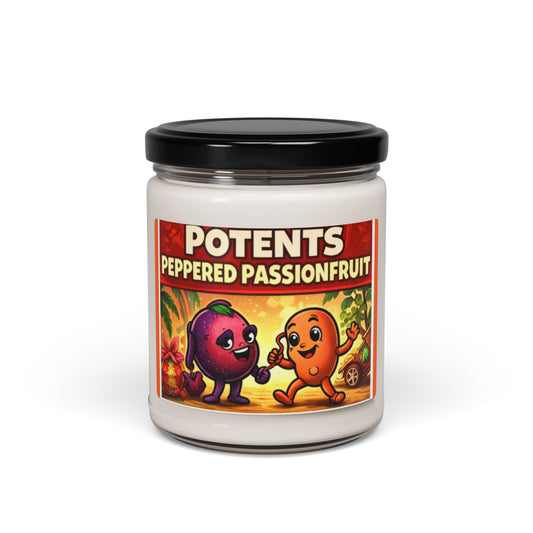 Scented Candle — "Potents Peppered Passionfruit" Soy Candle (9 oz)