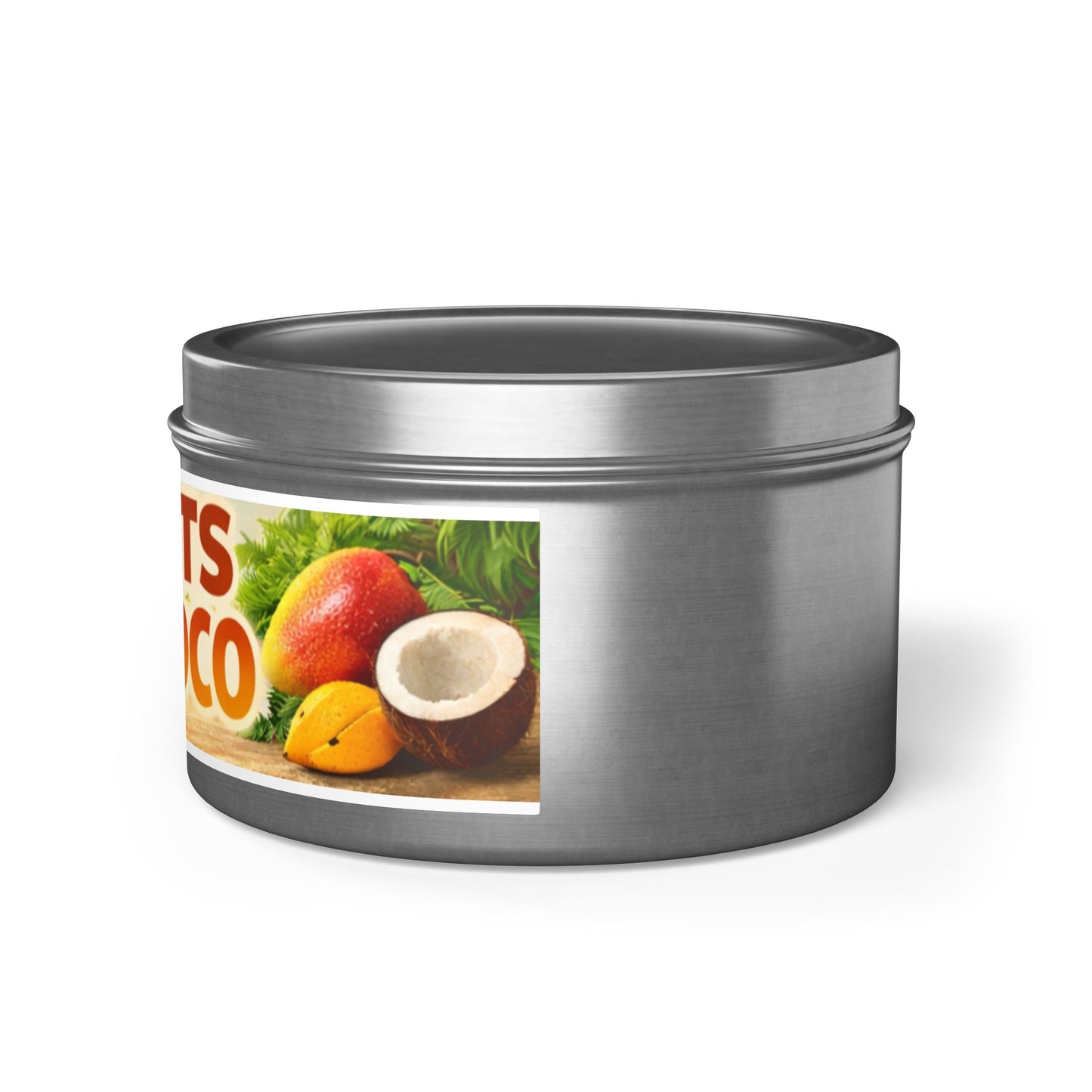 POTENTS Mango Coco Tin Candle — Tropical Mango & Coconut Scented Candle