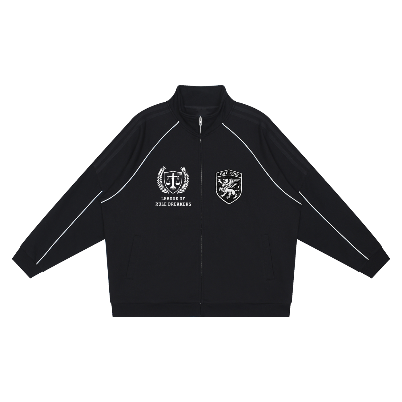 Reflection Striped Raglan Sleeve  Jacket