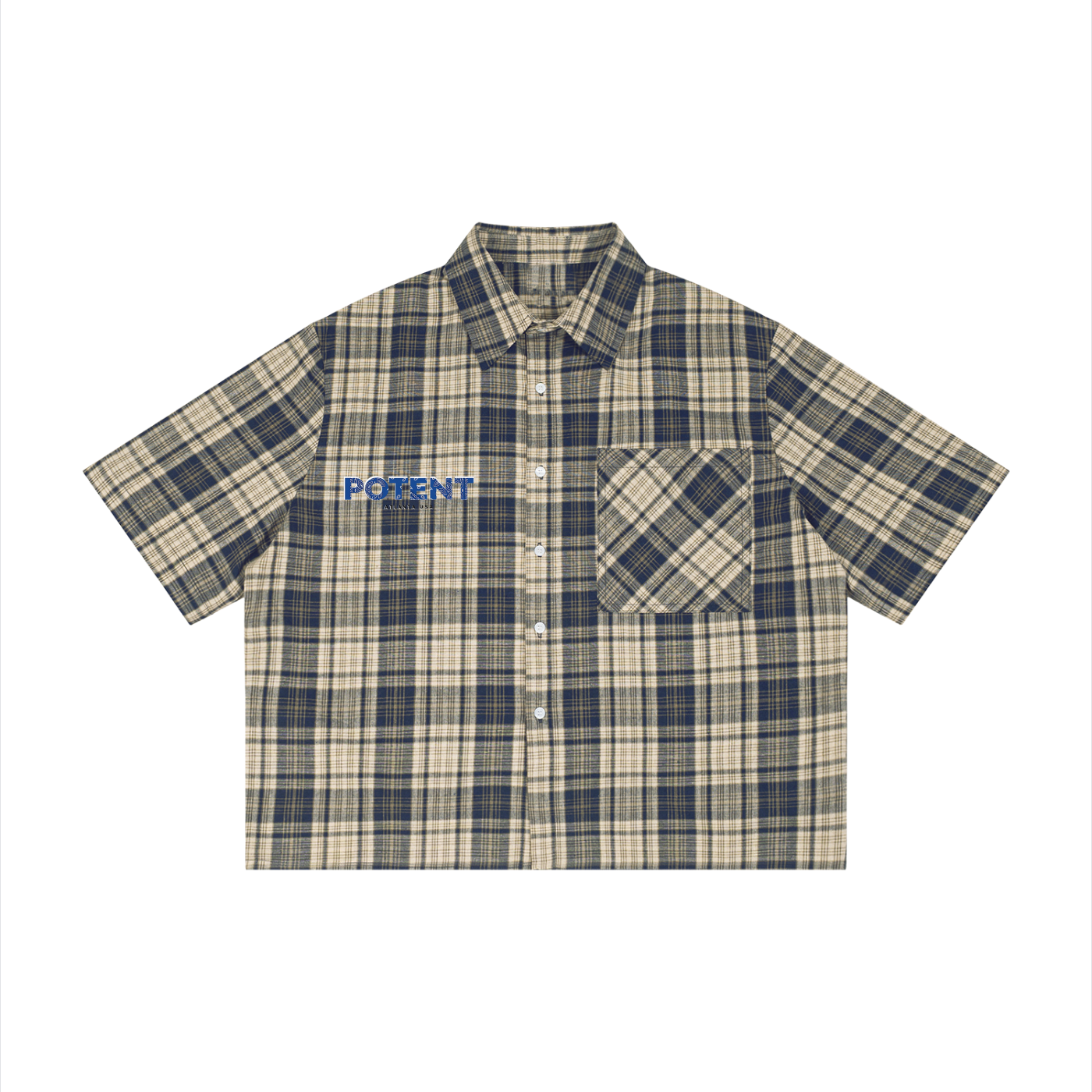 Unisex Plaid Boxy Short Sleeve Shirt