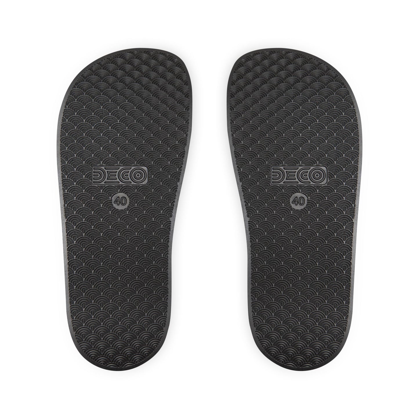 Removable-Strap Slide Sandals — Branded Black Band Casual Slides