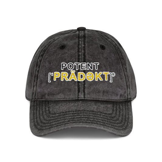 Potent PRDKT OG LOGO  Vintage Embroidered Cap — Retro Washed Baseball Hat