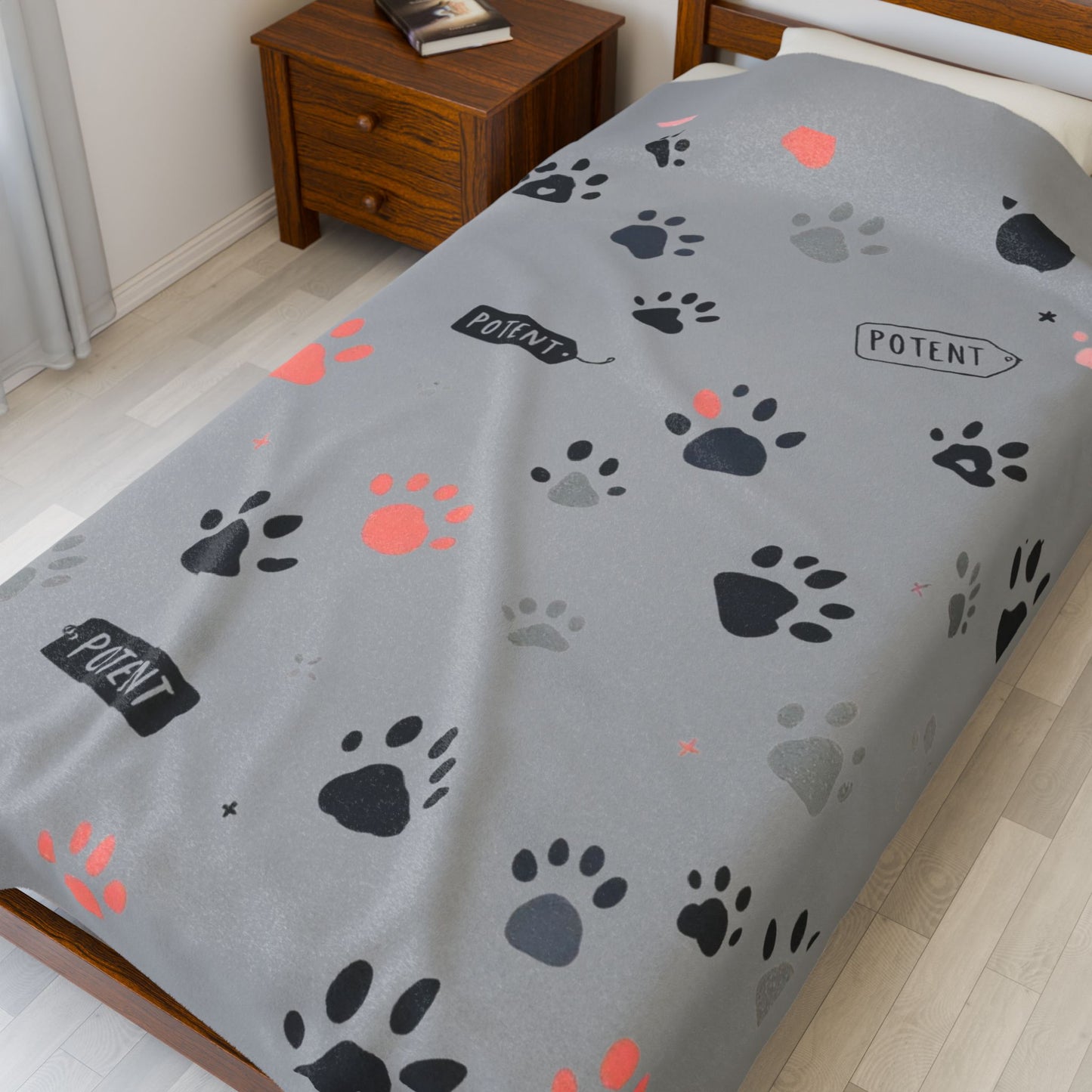 POTENT Dog paw  Plush Blanket
