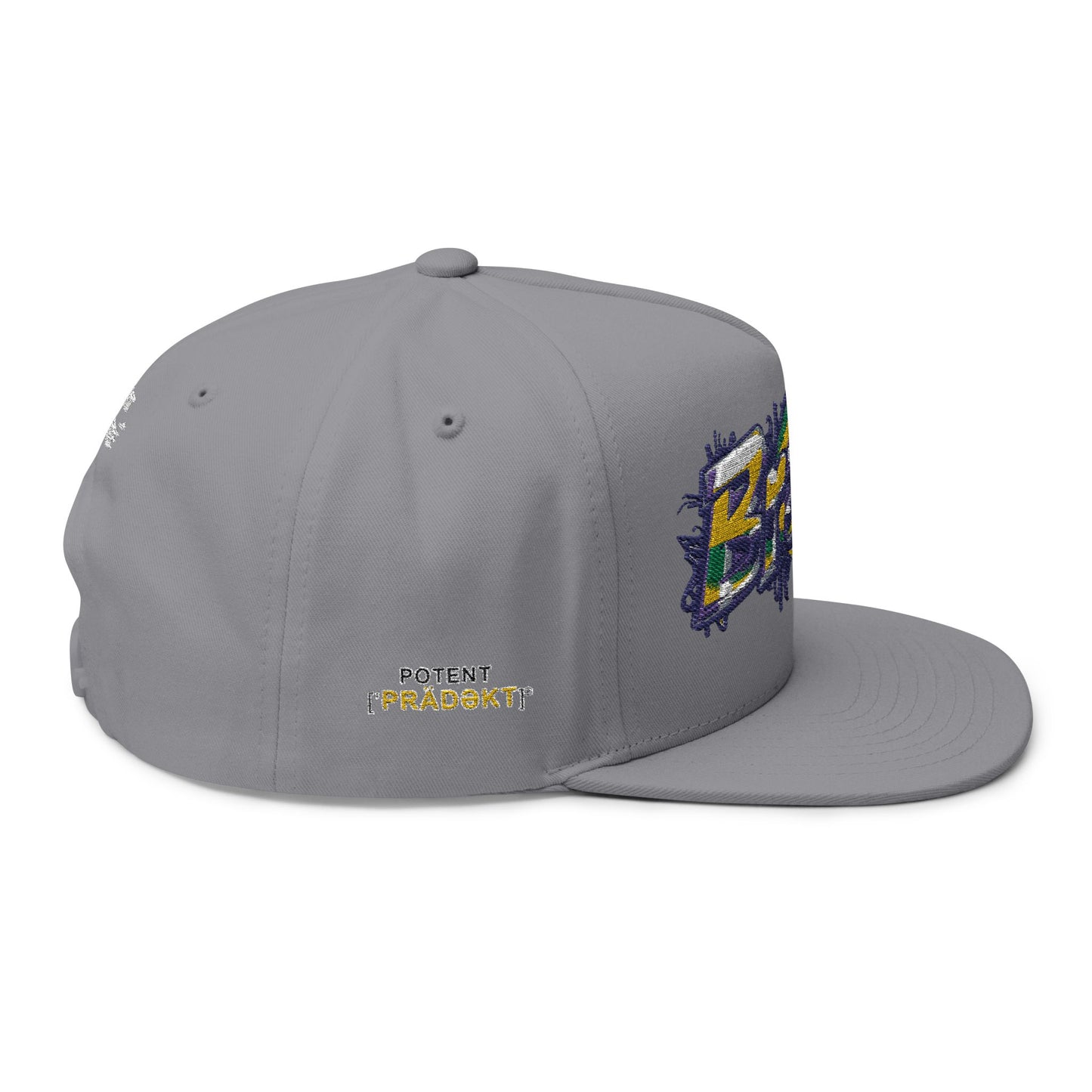 Brasil Graffiti Embroidered Flat Bill Cap — Brazilian Flag Streetwear Snapback