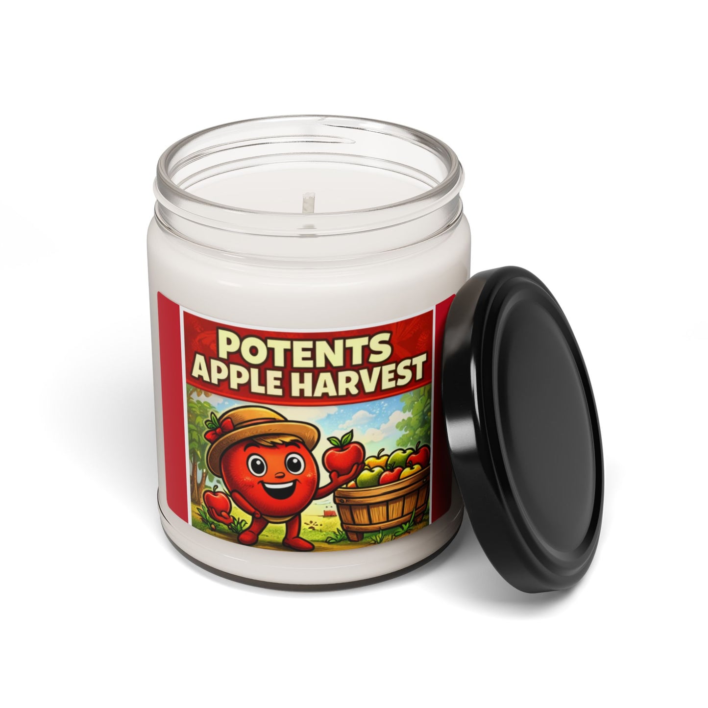 POTENTS Apple Harvest Scented Soy Candle — 9oz Fall Orchard Fragrance