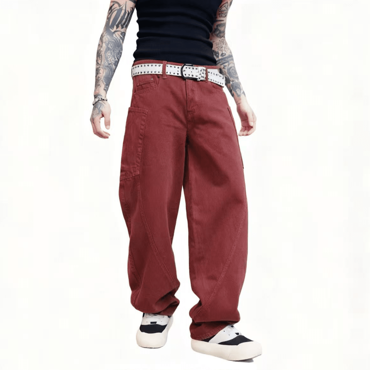 Unisex Loose Fit Straight-Leg Washed Basic Jeans
