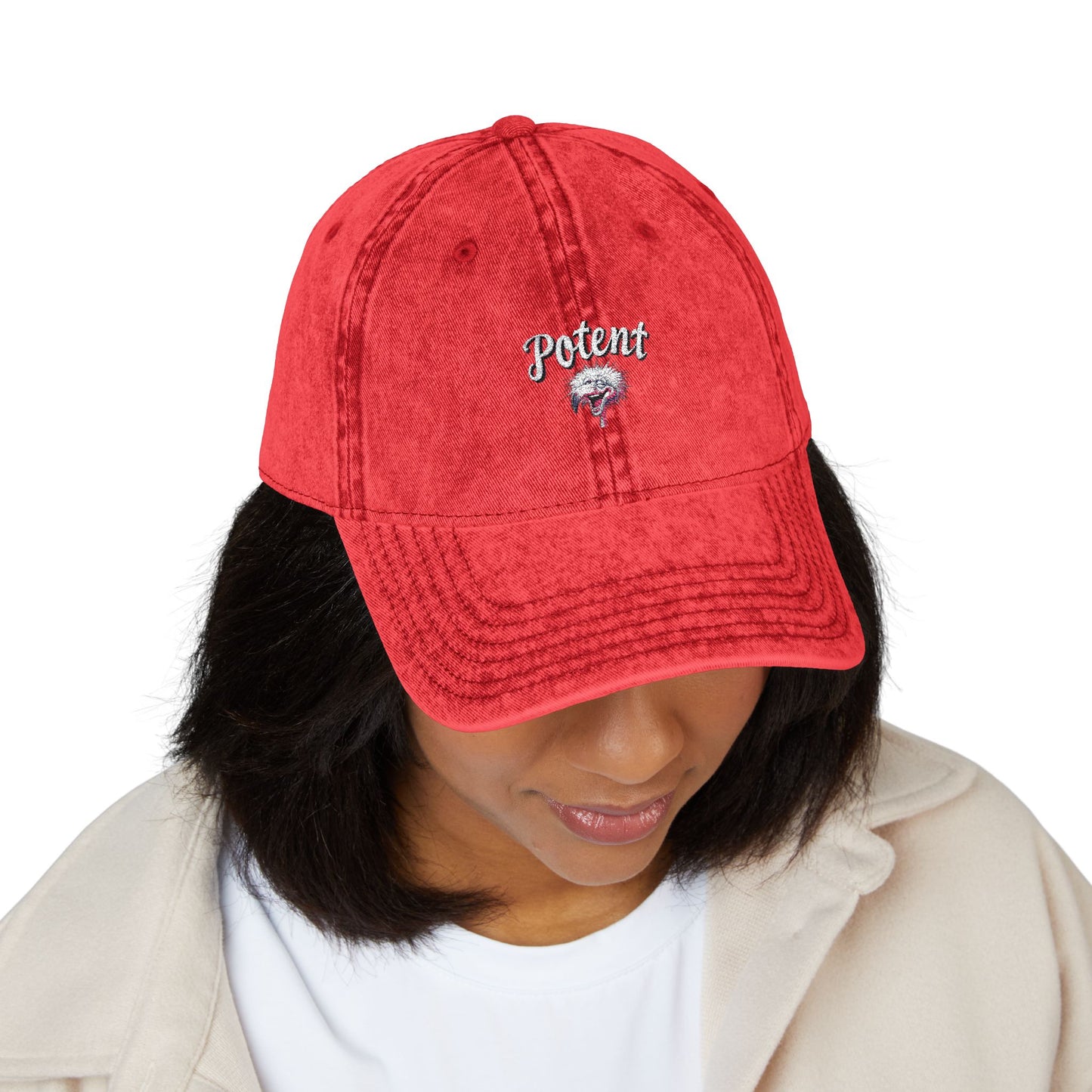 Potent Flamingo Embroidered Vintage Cap