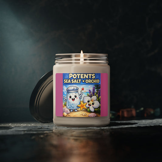 POTENTS Sea Salt & Orchid Soy Candle — 9oz Scented Jar (Potents)