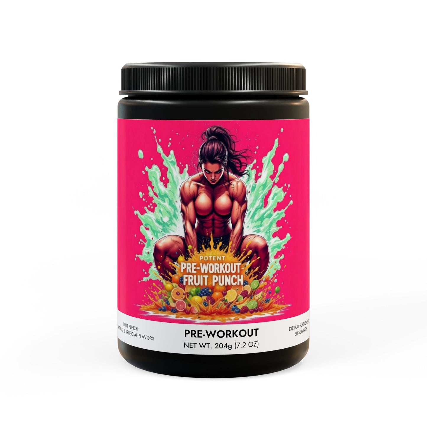 POTENT Pre-Workout Supplement, Fruit Punch (204g, 7.1oz)