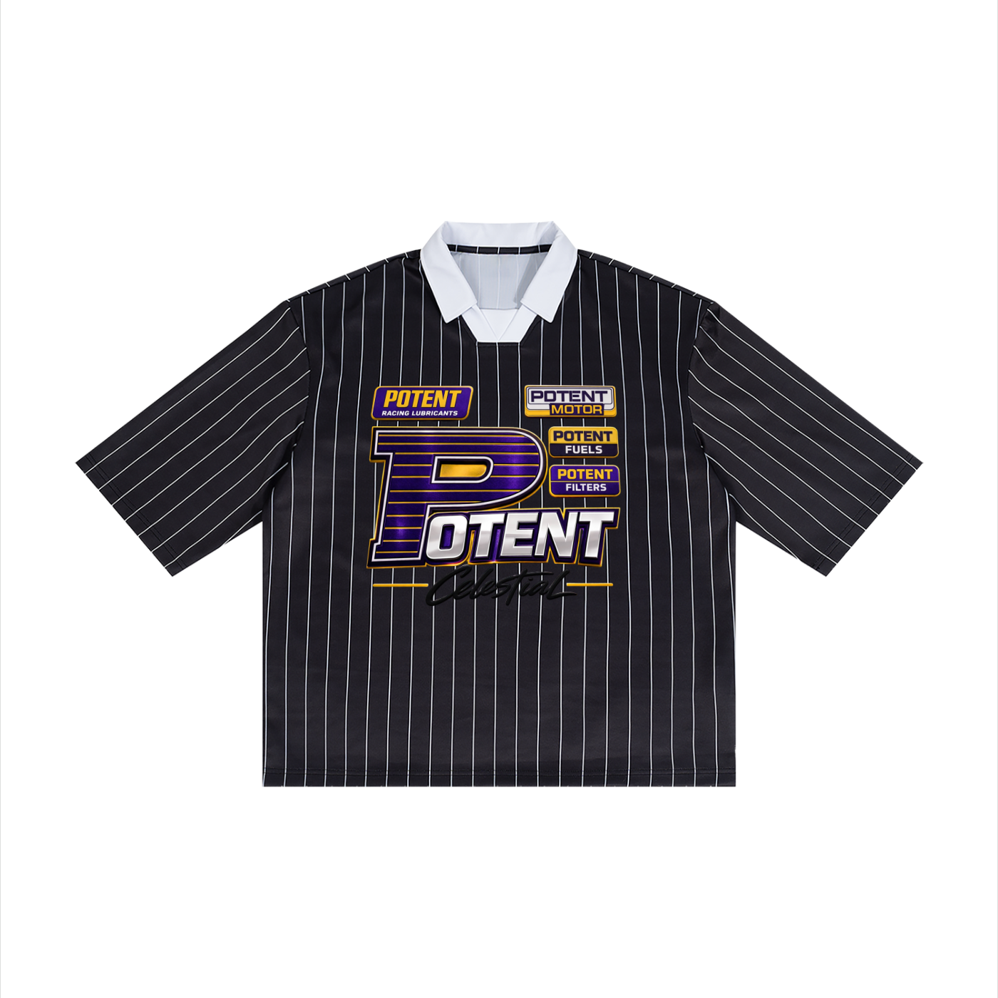 Unisex Pinstripe Collared Soccer Jersey