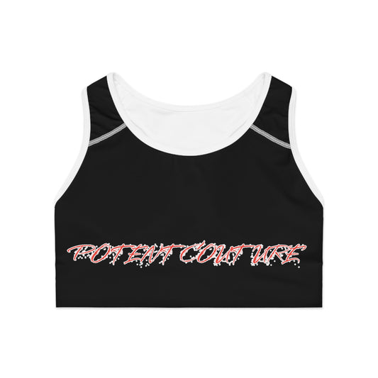 Graphic Sports Bra — 'Potent Couture' Streetwear Activewear