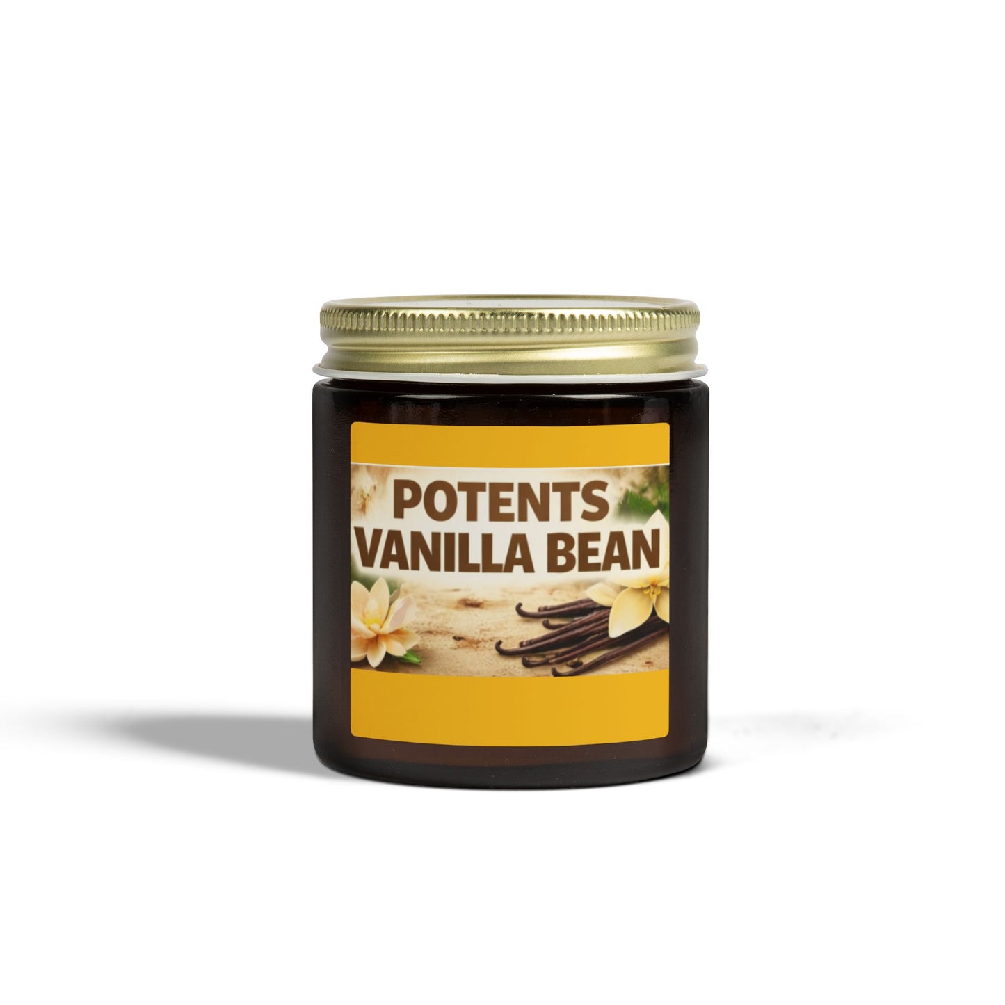 Vanilla Bean Scented Candle (4oz & 9oz) — Coconut Apricot Wax, Potent Vanilla Bean Aroma