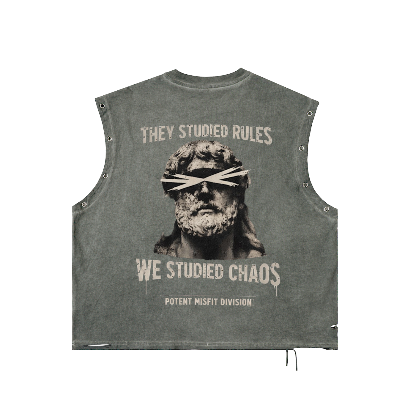 Distressed Grommet Eyelet Tank Top