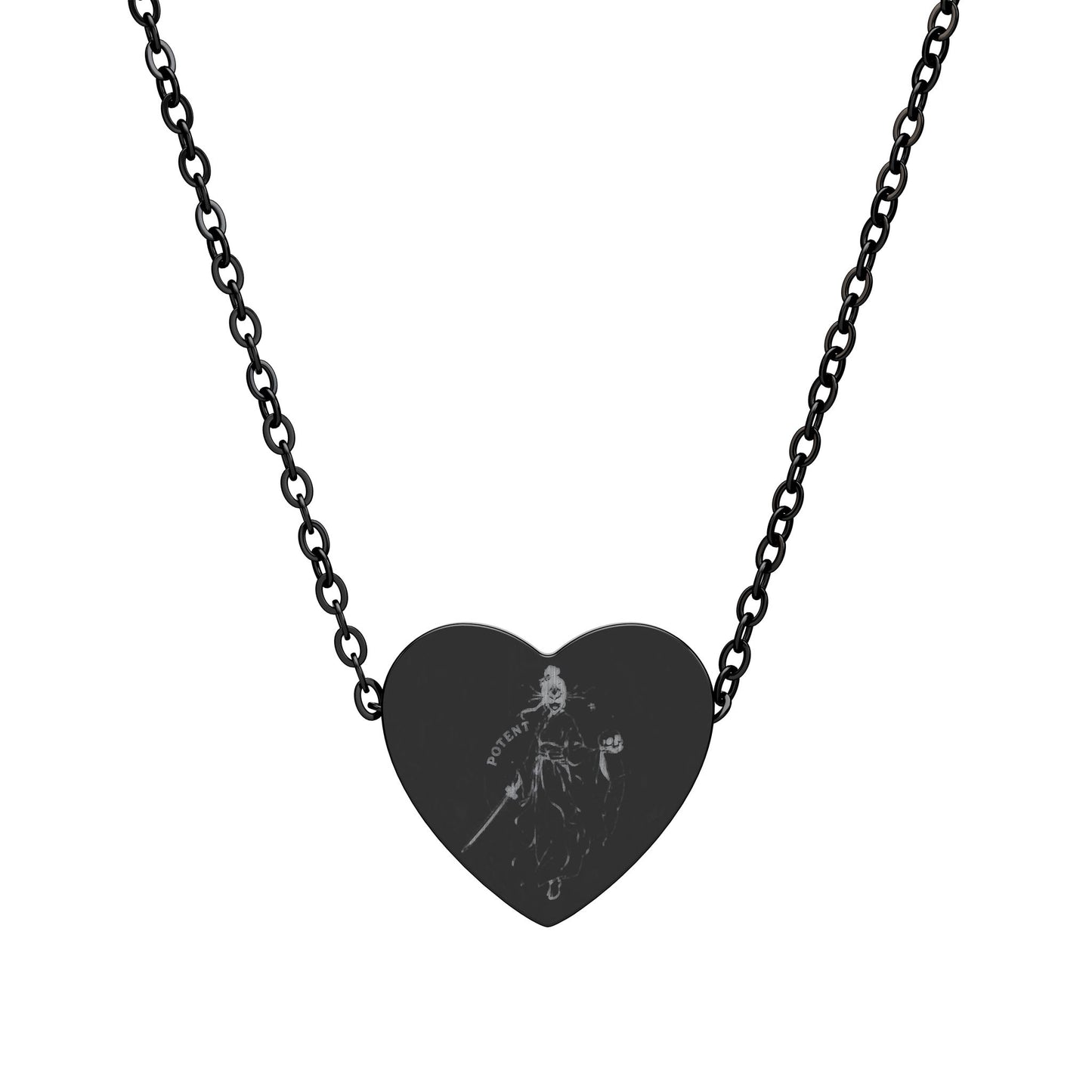 Love Heart Necklace — Engraved 'love' Pendant Necklace