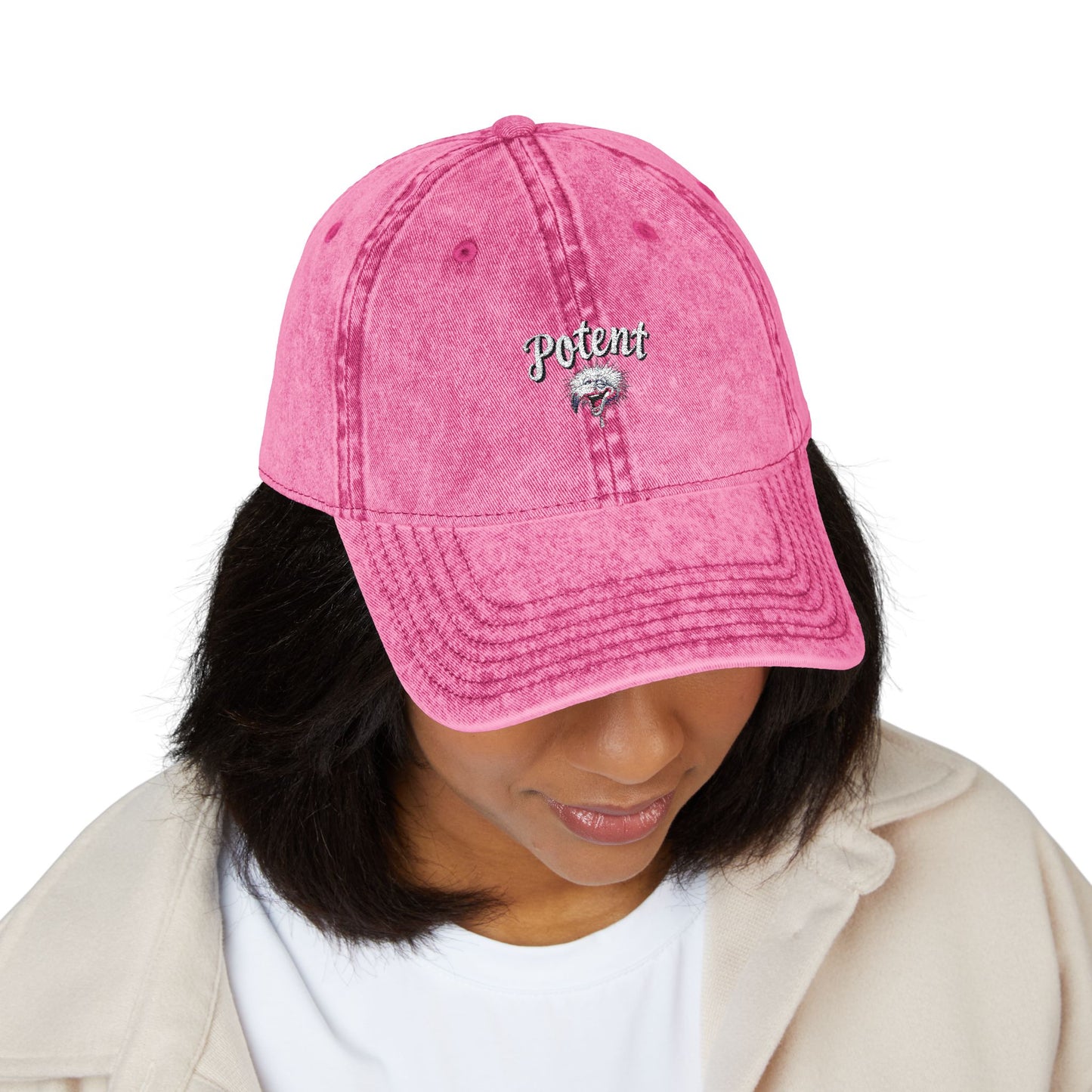 Potent Flamingo Embroidered Vintage Cap