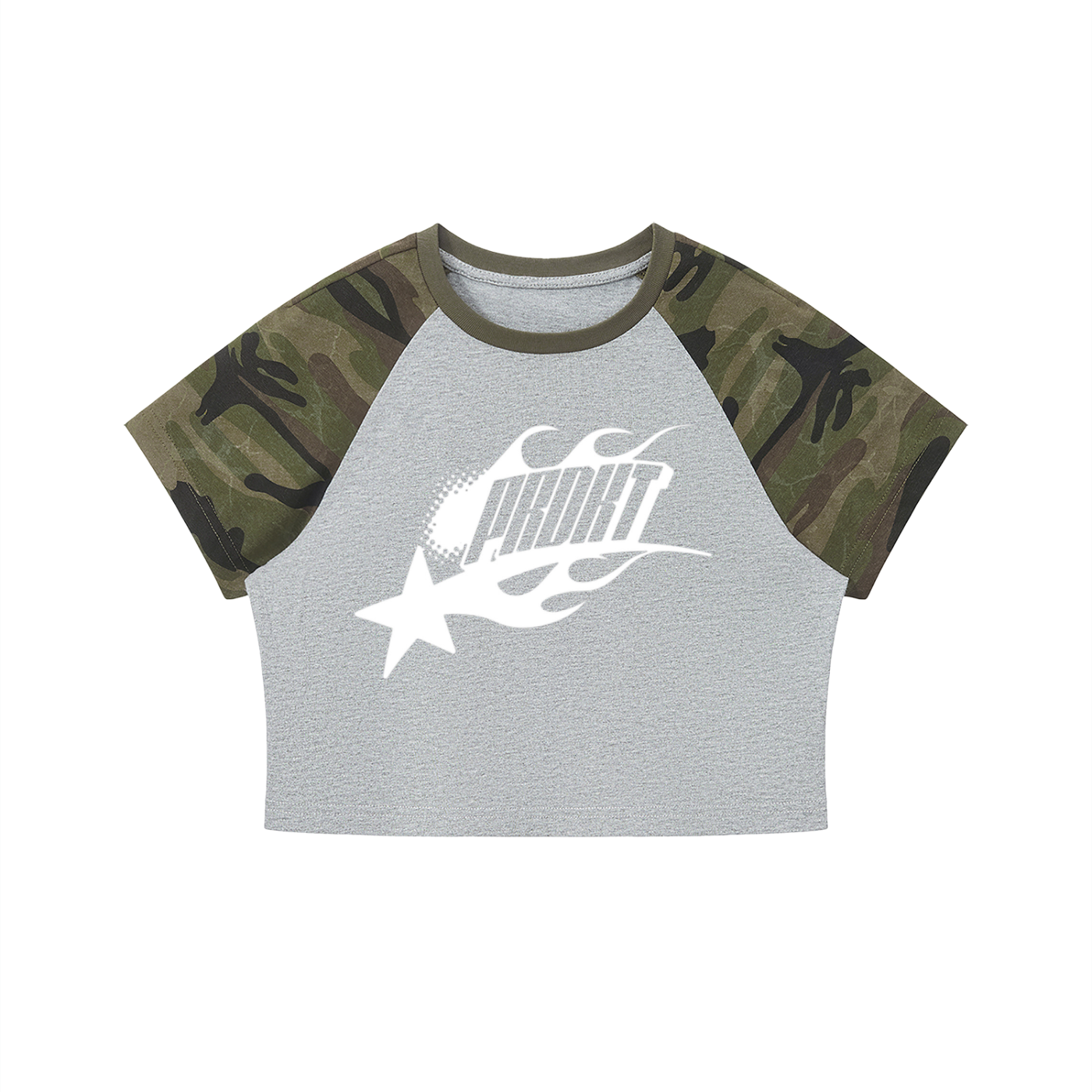 Women’s Camo Raglan Crop T-Shirt