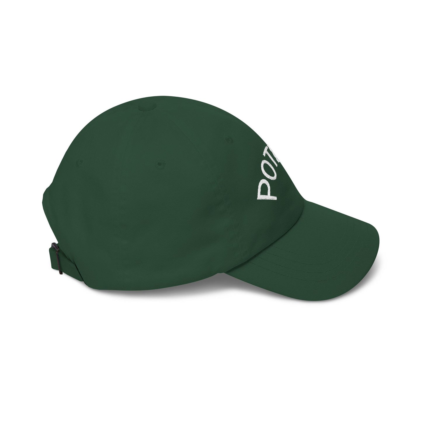 Potent Embroidered Dad Cap — Minimal White Baseball Hat