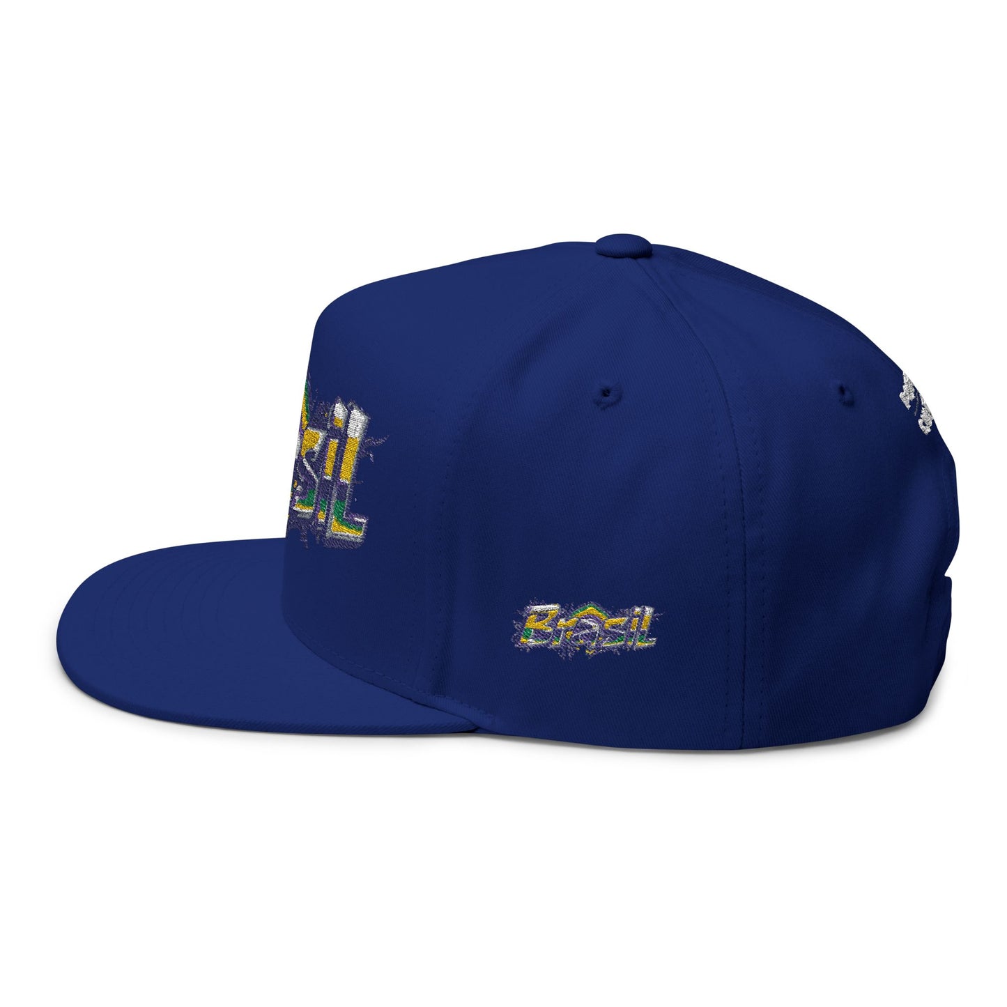 Brasil Graffiti Embroidered Flat Bill Cap — Brazilian Flag Streetwear Snapback