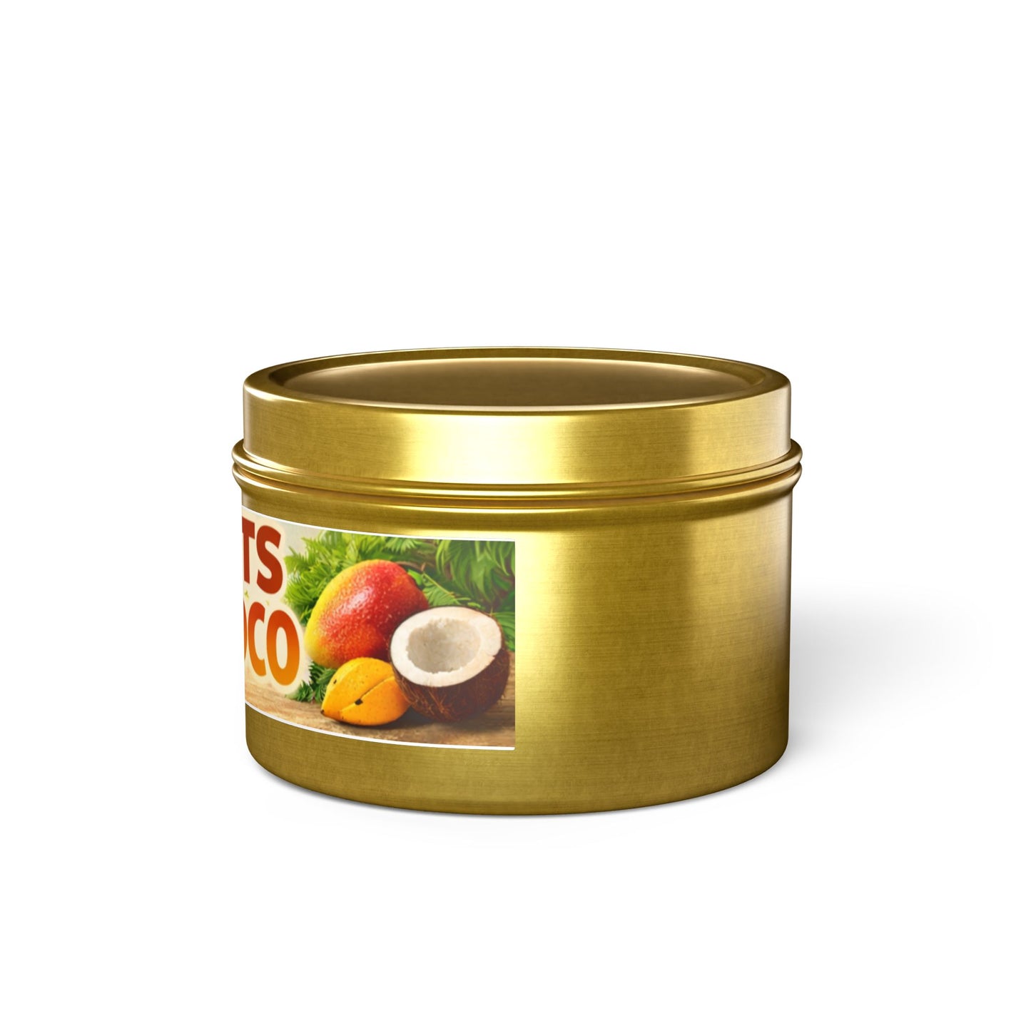 POTENTS Mango Coco Tin Candle — Tropical Mango & Coconut Scented Candle