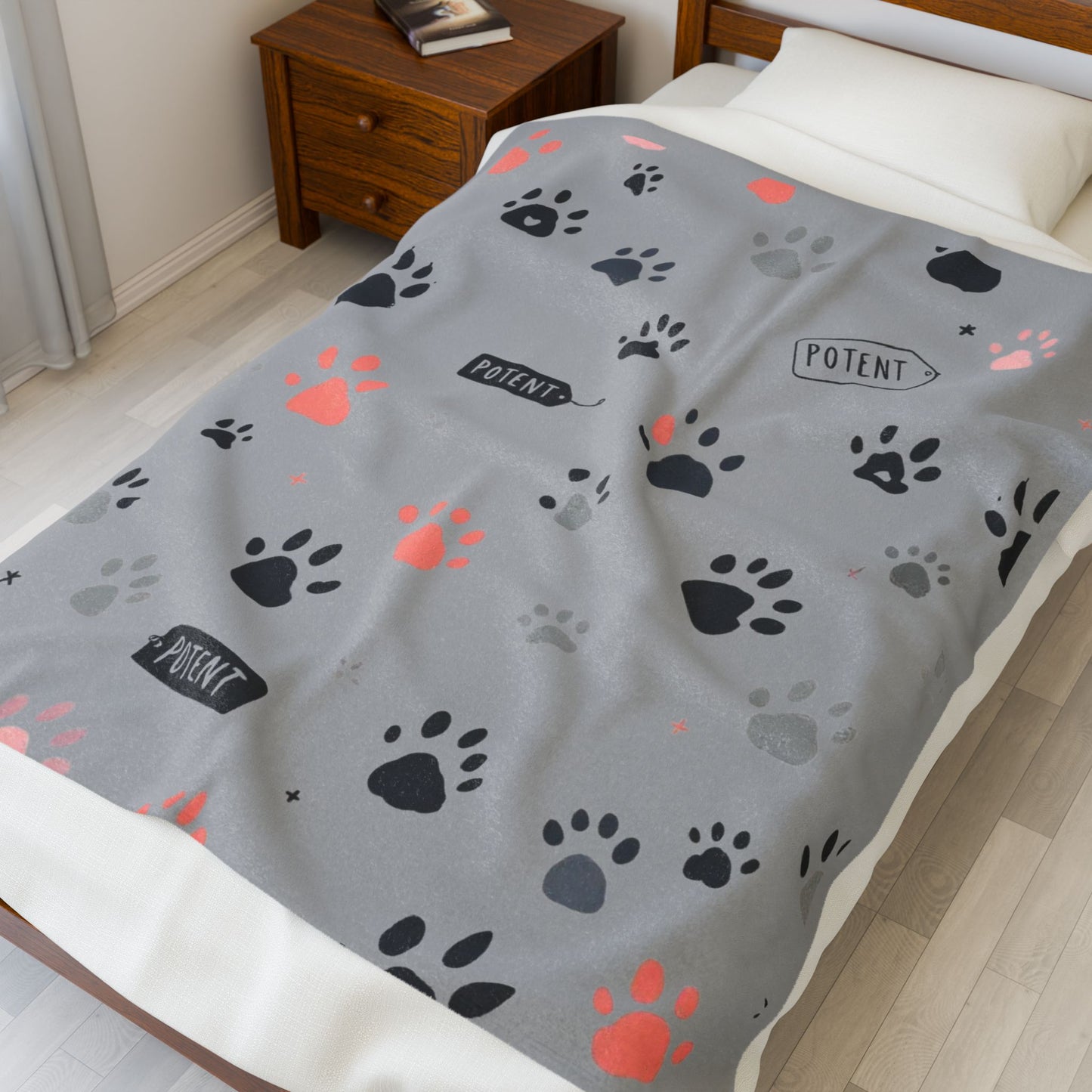 POTENT Dog paw  Plush Blanket